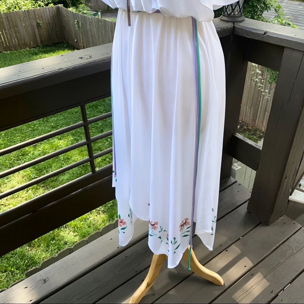 70s Vintage Handkerchief Hem Disco Summer Dress - Picture 9 of 10